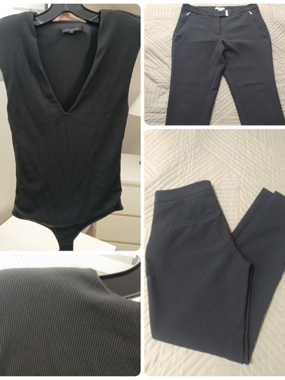 Dynamite Sleeveless Bodysuit With H&M Dress Pants, Small Set Good Condition
